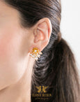 Crystal Flower Pearl Ear Climber Earrings, embellished with Swarovski® crystals, exude timeless elegance. Handmade with floral details and luminous pearls, they’re perfect for bridal jewelry or special occasions. Lightweight and an ideal gift for her