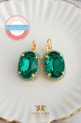 Emerald Crystal Earrings, Emerald Green Crystal Drop Earrings, Bridal Emerlad Earrings, Gift For Woman, Handmade Earrings, Green Earrings