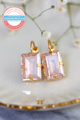 Light Pink Drop Earrings, Rosaline Pink Drop Earrings, Pink Crystal Earrings, Gift For Her, Light Pink Bridal Wedding Classic Earrings