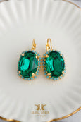Emerald Crystal Earrings, Emerald Green Crystal Drop Earrings, Bridal Emerlad Earrings, Gift For Woman, Handmade Earrings, Green Earrings