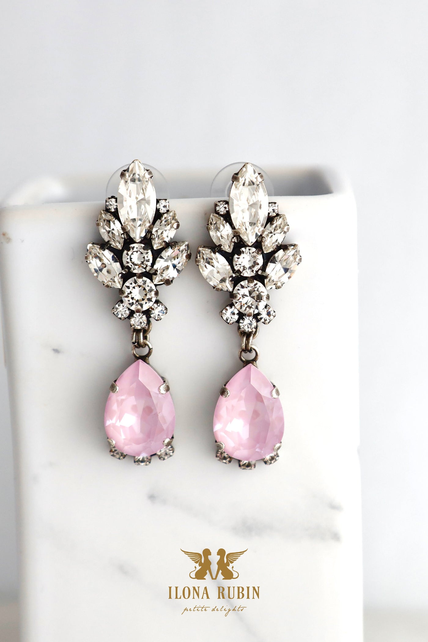 Pink Ballet Chandelier Earrings, Pale Pink Long Earrings, Bridal Petal Pink Drop Earrings, Bridal Light Pink Earrings,Bridal Drop Earrings