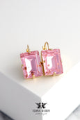 Pink Crystal Earrings, Light Pink Drop Earrings, Pink Crystal Bridal Earrings, Light Rose Earrings, Bridesmaids Earrings, Gift For Her.