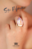 Blue Navy Cocktail Crystal Big Ring, Dark Blue Crystal Statement Ring, Navy Blue Cocktail Ring, Oversize Rhinestone Cocktail Ring
