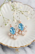 Aquamarine Light Blue Crystal Drop Earrings. Featuring sparkling aquamarine crystals in a delicate drop design, these earrings are perfect for any occasion. Ideal for gifting or adding a touch of sophistication to your outfit