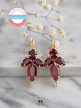 Burgundy Crystal Earrings, Dark Red Crystal Earrings, Burgundy Earrings, Rare burgundy Crystal Color Earrings, Bridesmaid Earrings