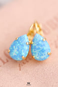 Opal Drop Earrings, Blue Opal Earrings, Blue Opal Drop Earrings, Opal Leverback Earrings, October Birthstone Earrings, Best Gift For Her