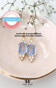 Light Sapphire Bridal Drop Earrings, Aquamarine Crystal Earrings, Light Blue Wedding Earrings, Elegant Gift for Her, Bridesmaid Jewelry