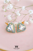 Heart Earrings, Dusty Blue Crystal Earrings, Bridal Dusty Blue Earrings, Heart Drop Earrings, Bridesmaids Earrings, Valentines Gift For Her
