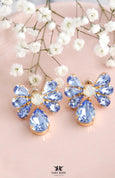 Light Sapphire Bow Crystal Earrings, Something Blue Bridal Earrings, Light Blue Chandelier Drop Earrings, Bridesmaid Gift Jewelry