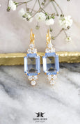 Light Sapphire Bridal Drop Earrings, Aquamarine Crystal Earrings, Light Blue Wedding Earrings, Elegant Gift for Her, Bridesmaid Jewelry