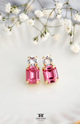 Petite Rose Pink Crystal Earrings, Flower Girl Stud Earrings, Small Pink Stud Earrings, Bridesmaids Earrings, Gift Earrings For Girls