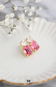 Petite Rose Pink Crystal Earrings, Flower Girl Stud Earrings, Small Pink Stud Earrings, Bridesmaids Earrings, Gift Earrings For Girls