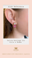 Petite Rose Pink Crystal Earrings, Flower Girl Stud Earrings, Small Pink Stud Earrings, Bridesmaids Earrings, Gift Earrings For Girls