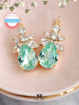 Light Green Crystal Earrings, Mint Green Bridal Earrings, Seafoam Green Earrings, Bridesmaids Green Drop Earrings, Gift For Her.