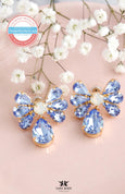 Light Sapphire Bow Crystal Earrings, Something Blue Bridal Earrings, Light Blue Chandelier Drop Earrings, Bridesmaid Gift Jewelry