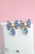 Light Sapphire Bow Crystal Earrings, Something Blue Bridal Earrings, Light Blue Chandelier Drop Earrings, Bridesmaid Gift Jewelry