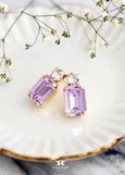 Light Purple Stud Earrings, Lavender Purple Crystal Bridal Earrings, Light Purple Bridesmaids Earrings, Bridal Purple Studs, Gift For Her