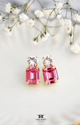 Petite Rose Pink Crystal Earrings, Flower Girl Stud Earrings, Small Pink Stud Earrings, Bridesmaids Earrings, Gift Earrings For Girls