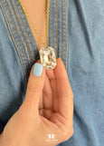 Statement Crystal Necklace, Bridal Clear Crystal Necklace, Emerald Cut Crystal Necklace, Mother of the Bride Necklace, Big Long Necklace