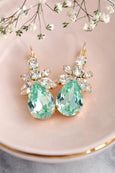 Light Green Crystal Earrings, Mint Green Bridal Earrings, Seafoam Green Earrings, Bridesmaids Green Drop Earrings, Gift For Her.