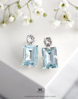 Aquamarine Bridal Earrings, Light Blue Stud Earrings, Aqaumarine Crystal Classic Stud Earrings, Gift For Her, Bridesmaids Earring.