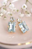 Aquamarine Bridal Earrings, Light Blue Stud Earrings, Aqaumarine Crystal Classic Stud Earrings, Gift For Her, Bridesmaids Earring.