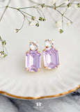 Light Purple Stud Earrings, Lavender Purple Crystal Bridal Earrings, Light Purple Bridesmaids Earrings, Bridal Purple Studs, Gift For Her
