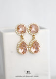 Blush Pink Chandeliers, Bridal Morganite Earrings, Dusty Rose Earrings, Light Pink Statement Earrings, Blush Chandeliers, Bridal Earrings