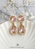 Blush Pink Chandeliers, Bridal Morganite Earrings, Dusty Rose Earrings, Light Pink Statement Earrings, Blush Chandeliers, Bridal Earrings