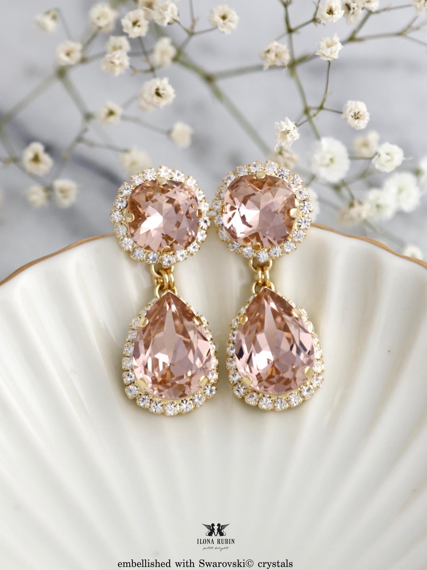 Blush Pink Chandeliers, Bridal Morganite Earrings, Dusty Rose Earrings, Light Pink Statement Earrings, Blush Chandeliers, Bridal Earrings