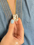 Statement Crystal Necklace, Bridal Clear Crystal Necklace, Emerald Cut Crystal Necklace, Mother of the Bride Necklace, Big Long Necklace