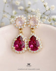 Pink Crystal Chandeliers, Bridal Magenta Earrings, Hot Fuchsia Pink Earrings, Pink Drop Earrings, Fuchsia Pink Chandeliers, Pink Earrings
