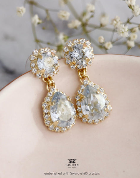 Dusty Blue Chandeliers, Bridal Dusty Blue Earrings, Dusty Blue Earrings, Light Blue Statement Earrings, Dusty Blue Bridal Earrings.