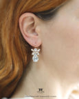 Dusty Blue Petite Earrings, Bridal Dusty Blue Classic Earrings, Dusty Blue Crystal Drop Earrings, Bridesmaid Earrings, Gift For Her