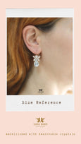 Dusty Blue Petite Earrings, Bridal Dusty Blue Classic Earrings, Dusty Blue Crystal Drop Earrings, Bridesmaid Earrings, Gift For Her