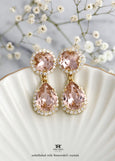 Blush Pink Chandeliers, Bridal Morganite Earrings, Dusty Rose Earrings, Light Pink Statement Earrings, Blush Chandeliers, Bridal Earrings