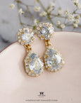 Dusty Blue Chandeliers, Bridal Dusty Blue Earrings, Dusty Blue Earrings, Light Blue Statement Earrings, Dusty Blue Bridal Earrings.