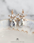 Dusty Blue Petite Earrings, Bridal Dusty Blue Classic Earrings, Dusty Blue Crystal Drop Earrings, Bridesmaid Earrings, Gift For Her