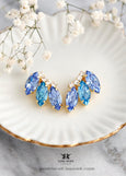 Light Blue Aquamarine Clip On Earrings, Light Sapphire Crystal Clip On Earrings, Bridal Blue Clip On Earrings, Blue Crystal Gift for Her