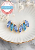 Light Blue Aquamarine Clip On Earrings, Light Sapphire Crystal Clip On Earrings, Bridal Blue Clip On Earrings, Blue Crystal Gift for Her