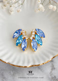 Light Blue Aquamarine Clip On Earrings, Light Sapphire Crystal Clip On Earrings, Bridal Blue Clip On Earrings, Blue Crystal Gift for Her