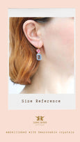 Red Blue Stud Bridal Earrings, Light Blue Red Heart Stud Earrings, Heart Stud Earrings, Bridal Blue Earrings, Gift for Her, Heart Earrings