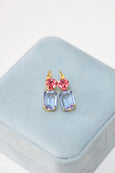 Red Blue Stud Bridal Earrings, Light Blue Red Heart Stud Earrings, Heart Stud Earrings, Bridal Blue Earrings, Gift for Her, Heart Earrings