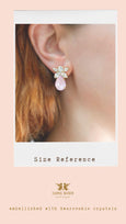 Powder Pink Bridal Stud Crystal Earrings, Light Pink Earrings, Patel Pink Wedding Earrings, Gift For Her, Bridesmaids Gifts, Pink Studs