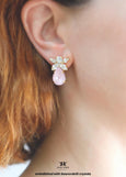 Powder Pink Bridal Stud Crystal Earrings, Light Pink Earrings, Patel Pink Wedding Earrings, Gift For Her, Bridesmaids Gifts, Pink Studs