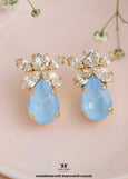 Powder Blue Bridal Stud Crystal Earrings, Light Blue Earrings, Powder Blue Wedding Earrings, Gift For Her, Bridesmaids Gifts, Blue Studs