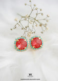 Poppy Red Stud Earrings, Red Blue Crystal Earrings, Gift for Her, Poppy Red Embellished With Swarovski Crystals Stud, Gift For Her