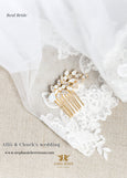 Amanda Bridal Hair Comb White Opal Clear Crystals