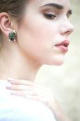 Skull Earrings, Sugar Skull Earrings, Icy Blue Skull Studs, Gothic Bride Jewelry, Rock N Roll Bride Earrings, Halloween Jewelry