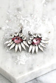 Pink Drop Earrings, Pink Earrings, Crystal Drop Pink Earrings, Antique Pink Earrings, Gift For Woman, Crystal Dangle Earrings, Pink Droplets